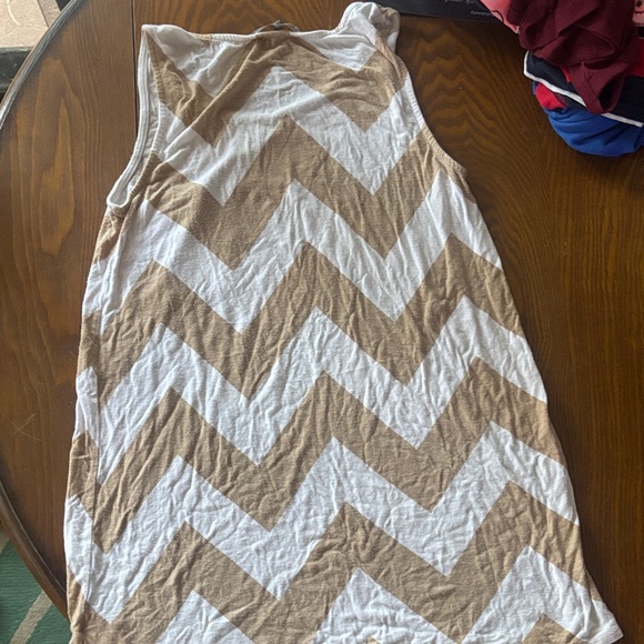 Chevron Patterned Tan and White Women's dress/cover up. - Picture 3 of 4